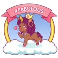 Fabulous afro unicorn that winks sending a kiss