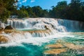 Fabulous Agua Azul. Yucatan. Mexico. Huge cascades on a waterfall near Palenque Royalty Free Stock Photo