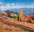 Fabulous autumn view of Carpathian mountains.