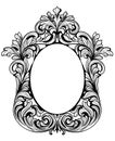 Fabulous Baroque Mirror frame set. Vector French Luxury rich carved ornaments. Victorian wealthy Style furniture