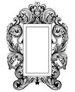 Fabulous Baroque Mirror frame set. Vector French Luxury rich carved ornaments. Victorian wealthy Style furniture