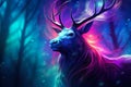 fabulous Christmas reindeer in a magical forest generative ai