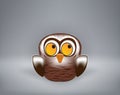 Fabulous colored owl. Drawing. Vector illustration on gray background EPS10 Royalty Free Stock Photo