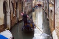 Florence Italy gondolier gondola canal tourists reflection