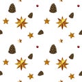 Fabulous forest cone. Seamless pattern. Vector Illustration Royalty Free Stock Photo