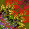 Fabulous fractal pattern in red. Collection - tree foliage