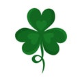 Fabulous hand drawn three leaf clover. Hand drawn vector illustration. Object on white background. Design element for Saint Royalty Free Stock Photo