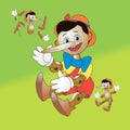 Fabulous hero Pinocchio; Wooden toy to take apart Royalty Free Stock Photo