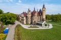 Fabulous historic castle in Moszna near Opole, Silesia, Poland