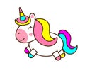fabulous magic multicolored unicorn with mane and horn, vector. Drawing cute unicorn icon