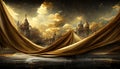 Fabulous Magic solemn golden background.