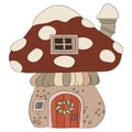 Fabulous mushroom in the form of a house