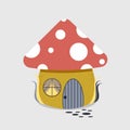 Fabulous mushroom in form of house. vector illustration
