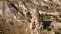 Natural volcanic eroded formation with created cave houses at sunny day. living museum,Cappadocia,turkey Royalty Free Stock Photo