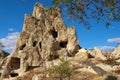 Fabulous natural volcanic eroded tuff formation with cave rock houses in Open-air Museum Goreme,Cappadocia valley