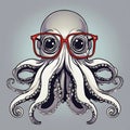 A fabulous octopus created using a neural network.Illustration of an octopus.An octopus created with the help of artificial