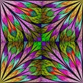 Multicolored floral pattern in stained-glass window style. You can use it for invitations, notebook covers, phone cases, postcards