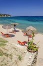 Fabulous Porto Roma sandy beach on Vassilikos peninsula on the south east coast of Zakynthos island, Greece.