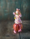 Fabulous postcard. Apple fairy sitting on an apple