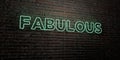 FABULOUS -Realistic Neon Sign on Brick Wall background - 3D rendered royalty free stock image