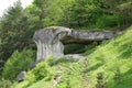 Fabulous rocks with entrances. The village of Dubrova Royalty Free Stock Photo