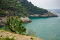 Picturesque turquoise sea view with rocks in Gaeta gulf Royalty Free Stock Photo