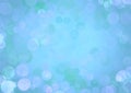 Fabulous shiny banner, delicate turquoise blue background, painted in bokeh style