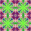 Fabulous symmetrical pattern of the petals. Green and purple pal