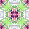 Fabulous symmetrical pattern of the petals. Green and purple pal