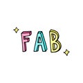 Fabulous text, doodle vector illustration