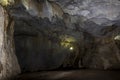 Fabulous view of colorful scalactites inside the cave.