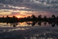 fabulous view of the dawn over the lake