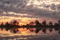 fabulous view of the dawn over the lake