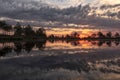 fabulous view of the dawn over the lake