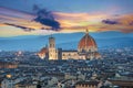 A fabulous view of Duomo Cathedral in Florence from Michelange Royalty Free Stock Photo