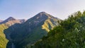 A fabulous view of the mountain peaks, amazing nature, summer in the mountains. Beautiful background