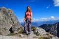 Fabulously beautiful European cozy landscape in the cozy Alps mountains in Liechtenstein on the border with Austria Royalty Free Stock Photo