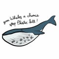 Give whales a chance stop plastic kill cartoon  illustration Royalty Free Stock Photo