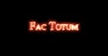 Fac totum written with fire