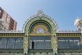 Facade of Abando railway station in Bilbao Royalty Free Stock Photo