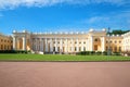 The facade of the Alexander Palace on a sunny July day. Tsarskoye Selo, St. Petersburg Royalty Free Stock Photo