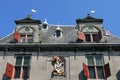 Facade of the ancient city weigh house in Hoorn