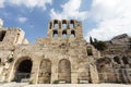 The facade of the ancient Greek theater Odeon of Herodes Atticus in Athens, Greece Royalty Free Stock Photo