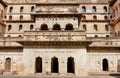 Facade of ancient structure of Jahangir Mahal fortress built in indo-islamic style