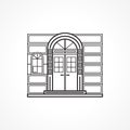 Facade arch door black line icon Royalty Free Stock Photo