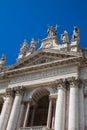 Facade of the Archbasilica of Saint John Lateran in Rome Royalty Free Stock Photo