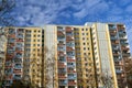 The facade with balconies of a residential high-rise building in Poznan Royalty Free Stock Photo