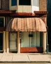Facade of a barber shop in Bloomington, Illinois Royalty Free Stock Photo