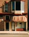 Facade of a barber shop in Bloomington, Illinois Royalty Free Stock Photo