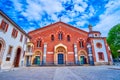 Facade of Basilica of Sant\'Eustorgio in Milan, Italy Royalty Free Stock Photo
